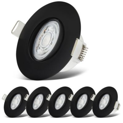 Kit 6 spots LED encastrables IP65 D.90x42mm Noir 3.000K 6x49W/480lm - Briloner