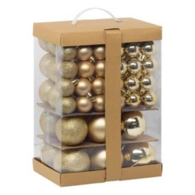 Kit 60 boules de Noël "La Maison des couleurs" 9cm Or