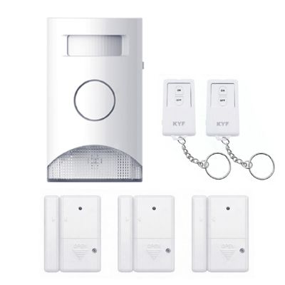 Kit Alarme autonome détection de mouvement Eclairage alerte intégré détecteur ouverture x3 et télécommande x2