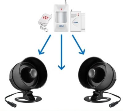 Kit Alarme Maison sans Fil 115dB avec Sirene 4 Detecteurs Ouverture 2 Telecommandes et 2 Capteurs de Mouvement neuf