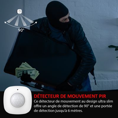 Kit Alarme Évolutif 868 Mhz connecté Wifi 2,4Ghz avec Sirène 90dB Flash LED intégré