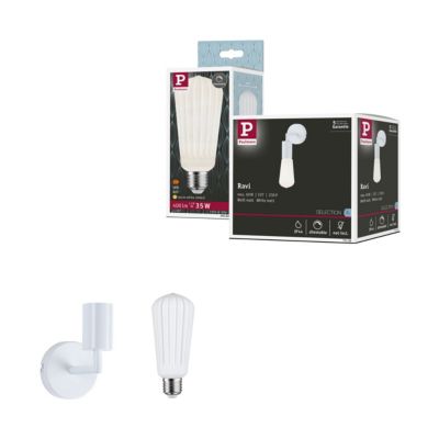 Kit Applique Ravi + White Lampion 4,3W 60 mm 400lm 230V Blanc dépoli