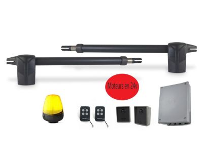 KIT - Automatisme de portail a battants - moteur 24V - SANS batteries - systeme a verins - 250Kg - MYASTER 4.24 by PROTECO - 1319