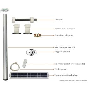 KIT AXE MOTORISE DIAMETRE 50 MOTEUR R SOLAR TRADI LG 2000