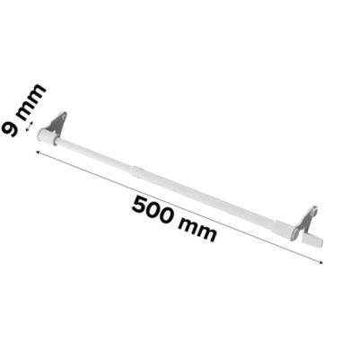 Kit Barre de vitrage GoodHome extensible ⌀7/9mm Long.50/80cm blanc