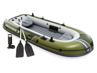 Kit bateau gonflable 3 places Seahawk 3 avec rames et gonfleur - Intex