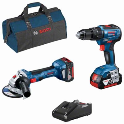 Kit Bosch GSB 18V-55 + GWS 18V-7, 2 batteries 18V 4.0Ah - 0615990M4A