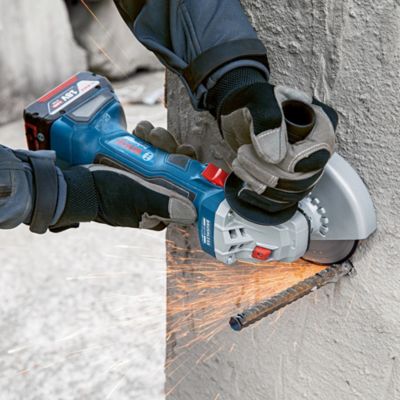 Kit Bosch Professional 3 outils perceuse, meuleuse, boulonneuse 18V avec 2 batteries 5 Ah + chargeur GAL 18V‑40 + sac de transport