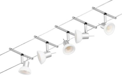 Paulmann 94131 Spot Individuel Sheela Pour Système De Câbles - 10W Max Chrome Mat/Opal, Sans Ampoule