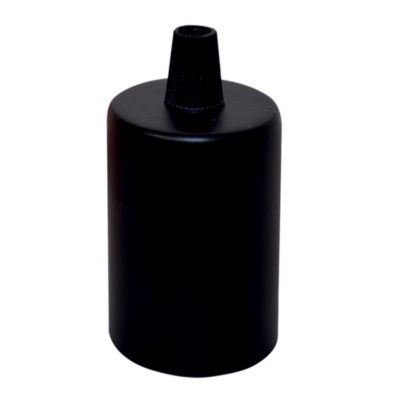 Kit cache douille métal cylindrique + douille E27 noire- Tibelec