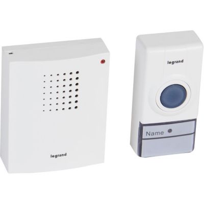 Kit carillon et sonnette sans fil 32 mélodies alimentation par piles Essentiel Legrand - Blanc