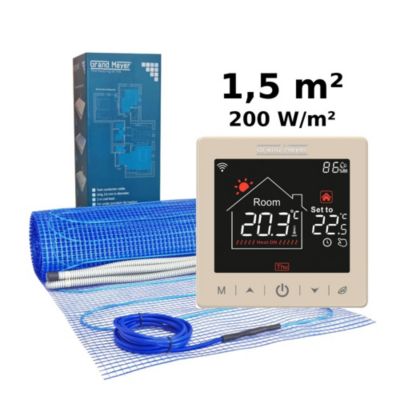 Kit chauffage au sol 1,5 m², 200 W/m² + SN-15 thermostat Wi-Fi programmable