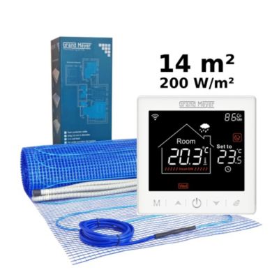 Kit chauffage au sol 14 m², 200 W/m² + SN-10 thermostat Wi-Fi programmable