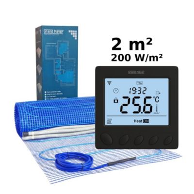 Kit chauffage au sol 2 m², 200 W/m² + W390 thermostat Wi-Fi programmable