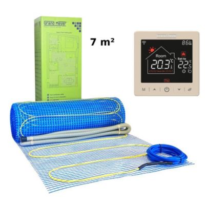 Kit chauffage au sol 7 m², 170 W/m² + SN-15 thermostat Wi-Fi programmable
