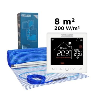 Kit chauffage au sol 8 m², 200 W/m² + SN-10 thermostat Wi-Fi programmable