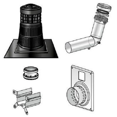 Kit CHEMILUX CONDENS 2 en 1 - horizontal ou vertical - Diamètre : 80/125-80 - OCRE