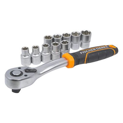 Kit clé à cliquet réversible + 10 douilles  Fischer Darex