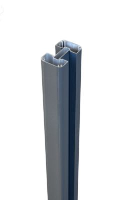 Kit clôture aluminium Gris anthracite - Hauteur 140 cm - Long 8 m - lames pleines - poteaux à sceller