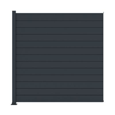 Kit clôture aluminium - lames anthracite et poteau anthracite à visser 2 entrées 1,8m Modula KORDO