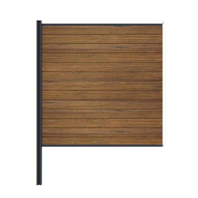 Kit clôture bois et aluminium - lames thermofrêne et poteau anthracite à sceller 3 entrées 1,8m Modula KORDO