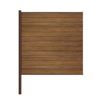 Kit clôture bois et aluminium - lames thermofrêne et poteau brun à sceller 3 entrées 1,8m Modula KORDO