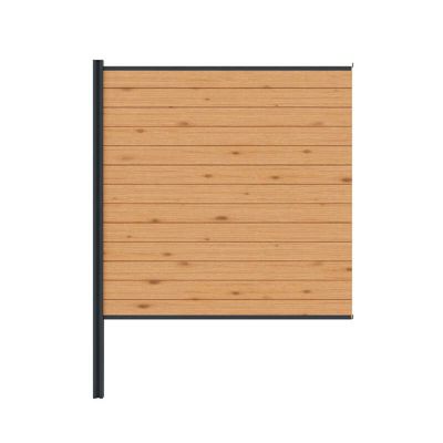Kit clôture bois et aluminium - lames thermopin et poteau anthracite à sceller 3 entrées 1,8m Modula KORDO