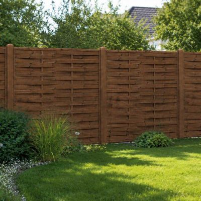 Kit clôture bois pin traité 27 m - Hauteur 180x2,5 cm - panneaux, poteaux et fixation complète