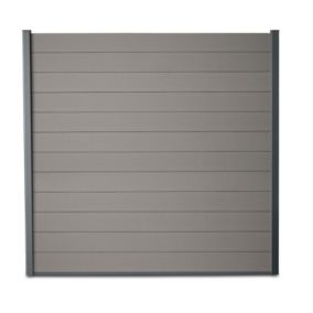 Kit clôture composite et aluminium H 1m85 L 16m20 gris quartz avec renforts acier