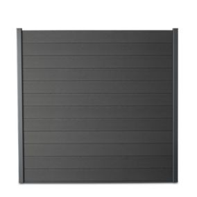 Kit clôture composite et aluminium H 1m85 L 9m gris anthracite avec renforts acier
