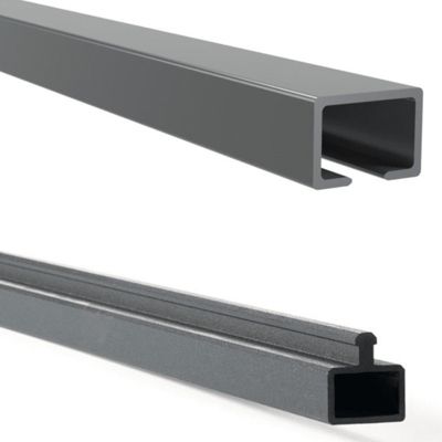 Kit clôture composite et aluminium à sceller H 1m80 L 10m80 gris quartz ...