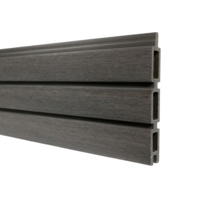 Kit Clôture Composite sur Muret SANTOS Ardoise 18x1,2m - Bois composite ...