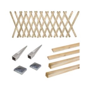 Kit Clôture en bois Prunus H 100 à enfoncer