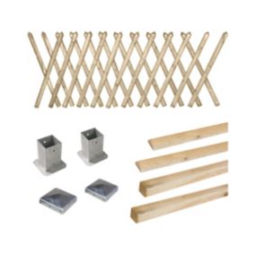 Kit clôture en bois Prunus H 100 à fixer