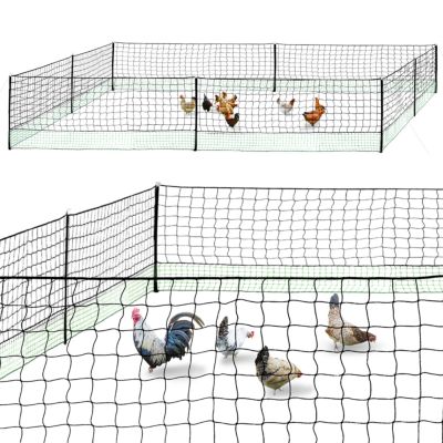 Kit clôture filet à poules 24 M avec porte 9 piquets double pointe