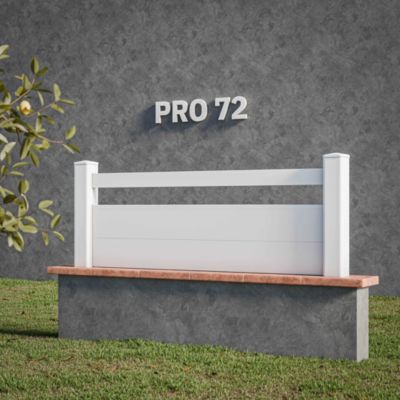 Kit Clôture PRO PVC Blanc H. 72 cm - 1 Lisse + 2 Soubassements - 11,30 m