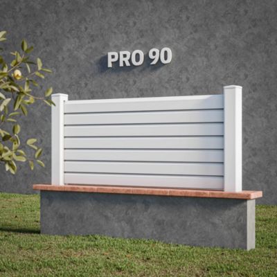 Kit Clôture PRO PVC Blanc H. 90 cm - 7 Lisses claire-voie - 5,70 m