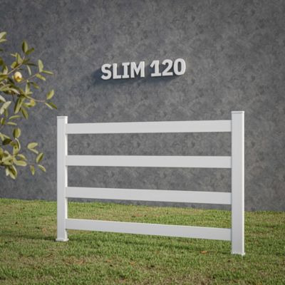 Kit Clôture SLIM PVC Blanc H. 120 cm - 4 Lisses - 11,10 m