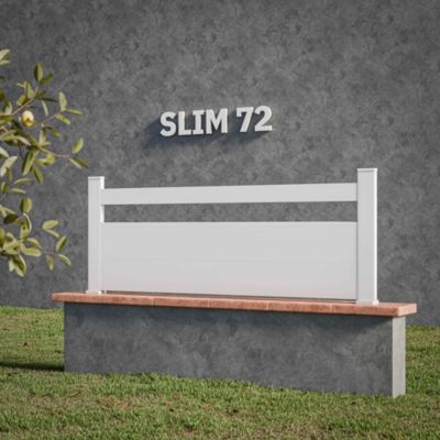 Kit Clôture SLIM PVC Blanc H. 72 cm - 1 lisse + 2 soubassements - 11,10 m