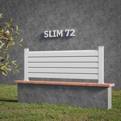 Kit Clôture SLIM PVC Blanc H. 72 cm - 5 Lisses claire-voie - 11,10 m