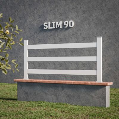 Kit Clôture SLIM PVC Blanc H. 90 cm - 3 Lisses - 11,10 m