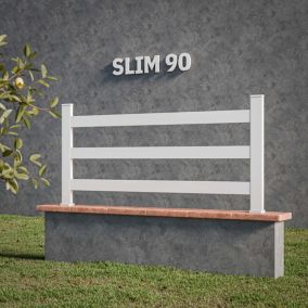 Kit Clôture SLIM PVC Blanc H. 90 cm x L. 11.10 m - 3 Lisses