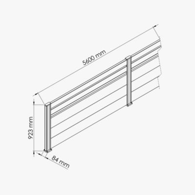 Kit Clôture SLIM PVC Blanc H. 90 cm x L. 5.60 m - 2 Lisses + 3 Soubassements