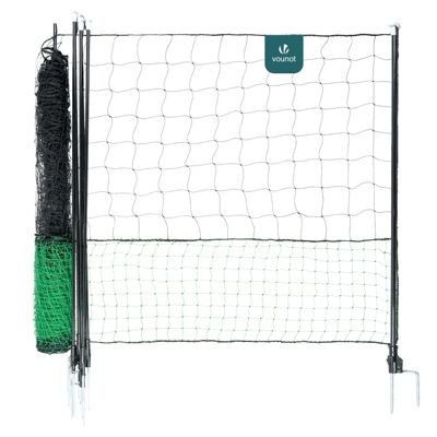 Kit cloture filet a poules PE avec piquets 12m vert VOUNOT