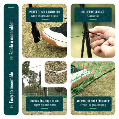 Kit cloture filet a poules PE avec piquets 12m vert VOUNOT