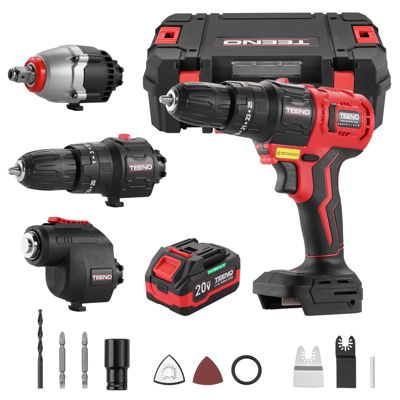 Kit combiné sans fil 20 V, ensemble d'outils 3 en 1, comprenant une boîte à outils, une perceuse, une clé à chocs, un outil