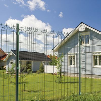 Kit complet de 30 m de panneaux grillagés rigides galvanisés avec revêtement époxy - Hauteur 193 cm