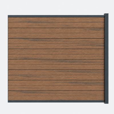 Kit complet extension clôture en composite coextrudé 1,50 L x 1,80 H Ambre, H.180 cm, L.150 cm