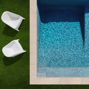 KIT COMPLET - Margelles pour piscine 10x5m en Pierre de Bourgogne Semond Doré (inclus colle, joint, hydrofuge ...) - RO'MA Nature