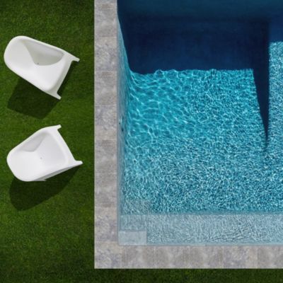 KIT COMPLET - Margelles pour piscine 10x5m en Travertin Gris (avec colle, joint, hydrofuge ...)  - RO'MA NATURE
